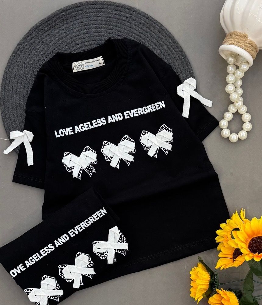 تیشرت تک محرمی دخترانه سایز۳۵تا۶۵🖤مناسب ۶ماه تا۱۵سال
