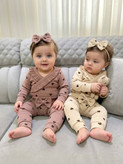ست بادی و شلوار و هدبند نوزادی کبریتی قلبی مناسب ۳ماه تا۲ سال